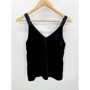 J.Crew Top Women XXS Black Drapey Velvet V-Neck Sleeveless Camisole